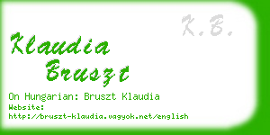 klaudia bruszt business card